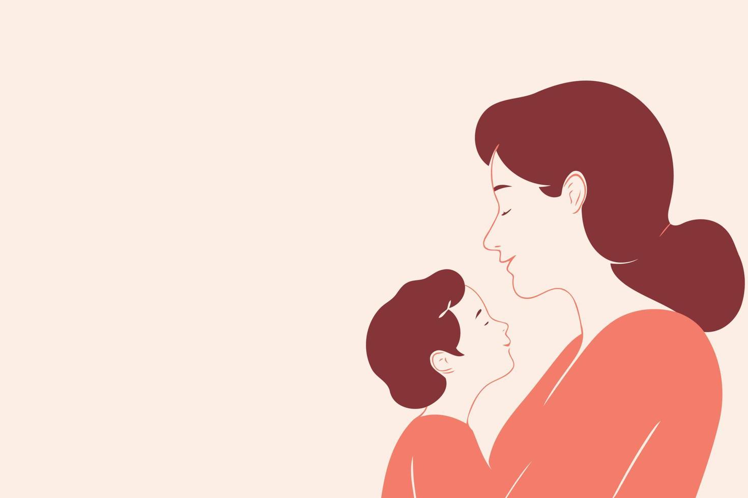 mothers day woman with son vector