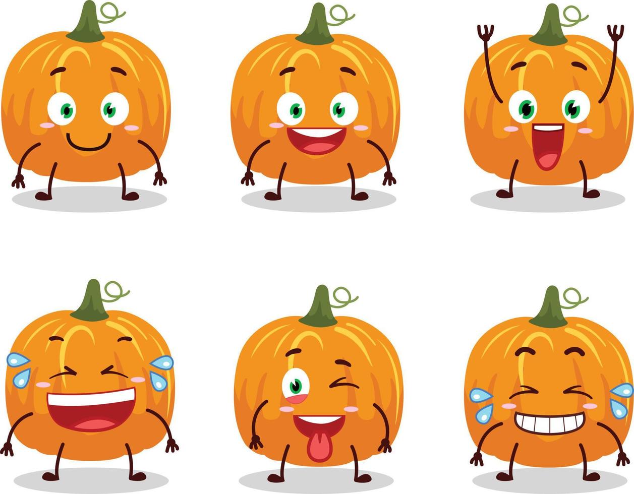 Cartoon character of pumpkin with smile expression vector