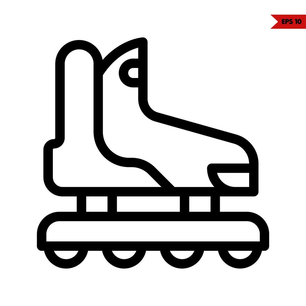 icono de línea de patines vector