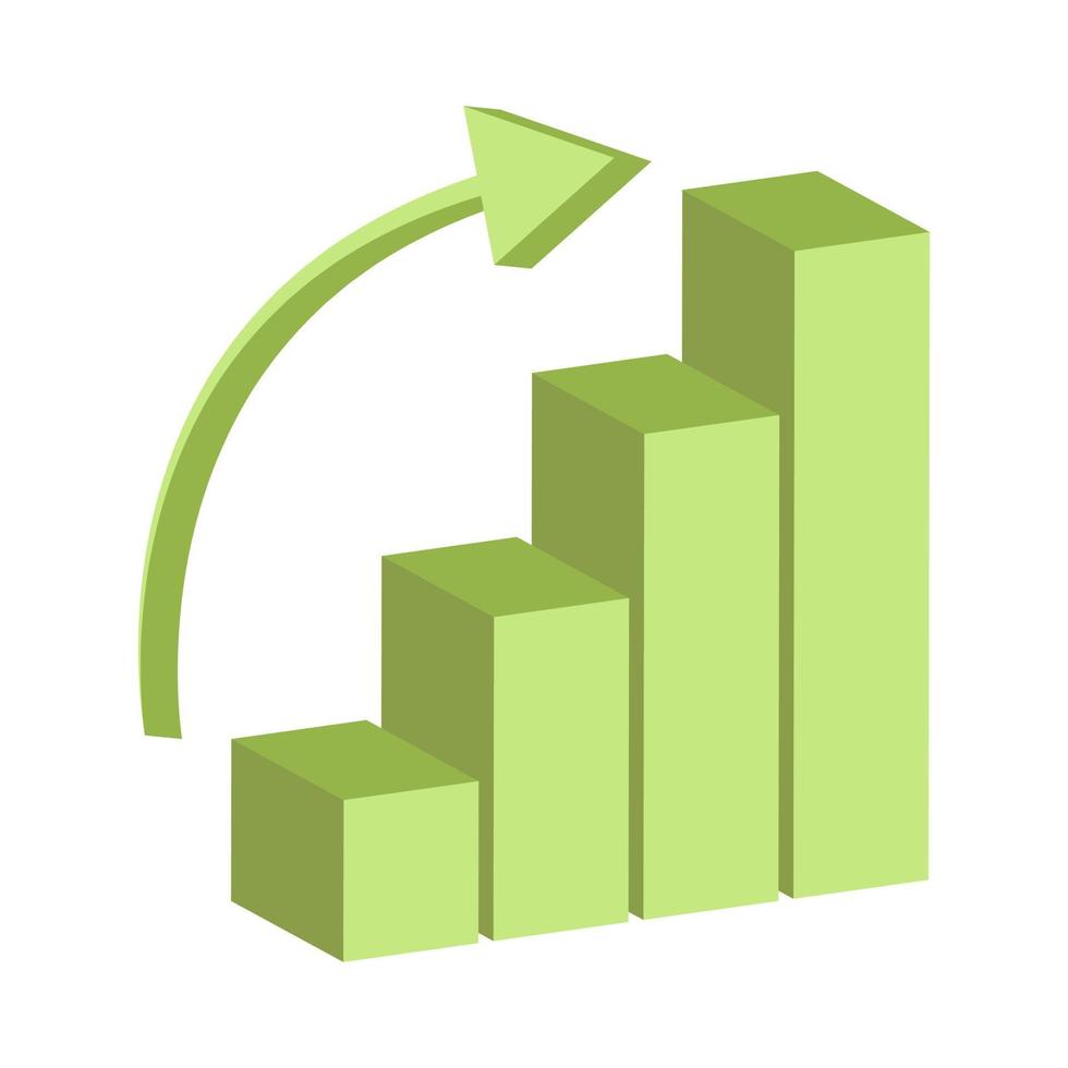 Isometric 3d upward column bar illustration vector