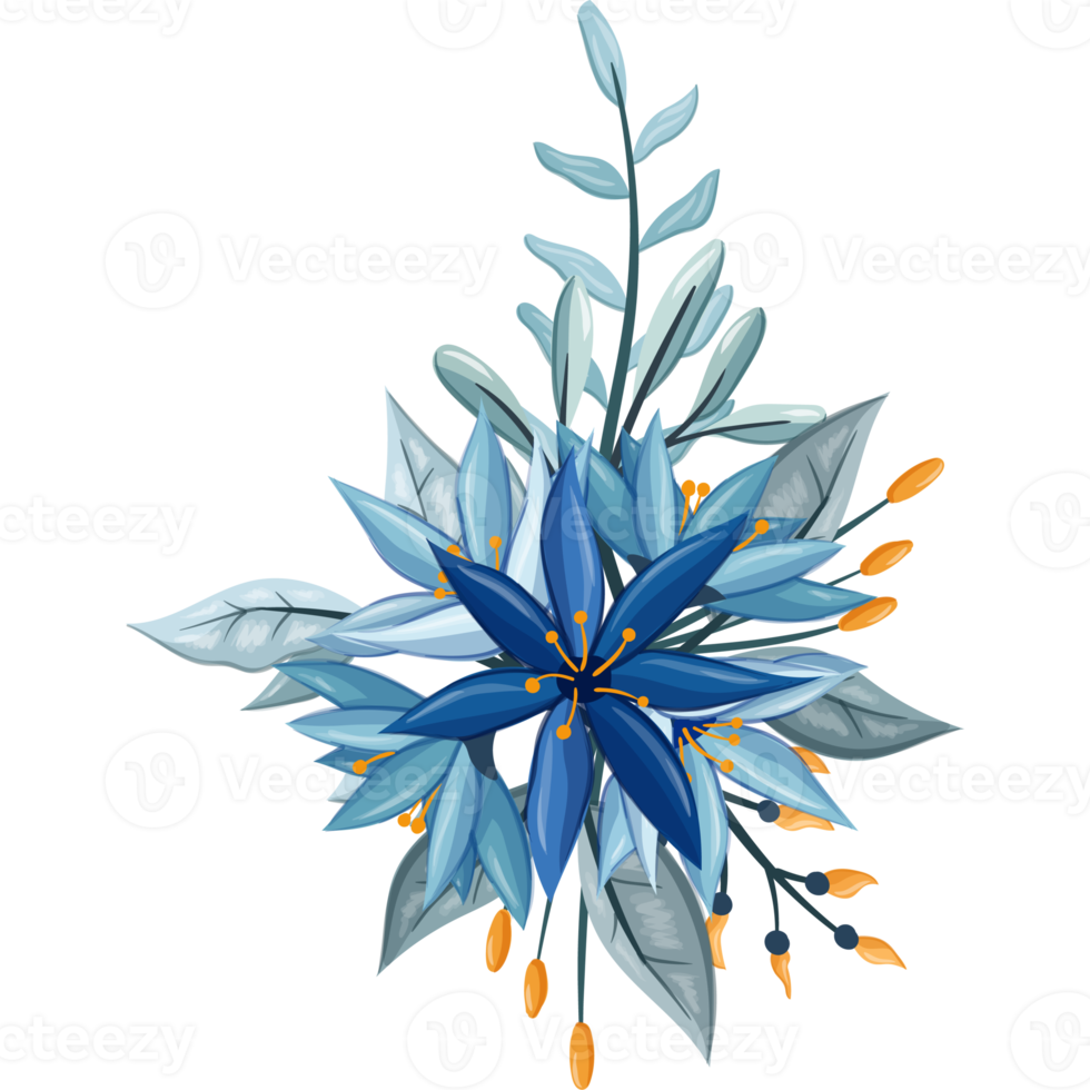 röd blommig bukett med vattenfärg png