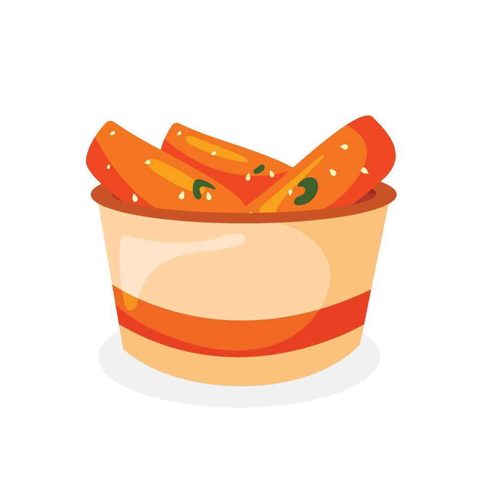 Delicious Tteokbokki Korean Spicy Rice Cake illustration vector