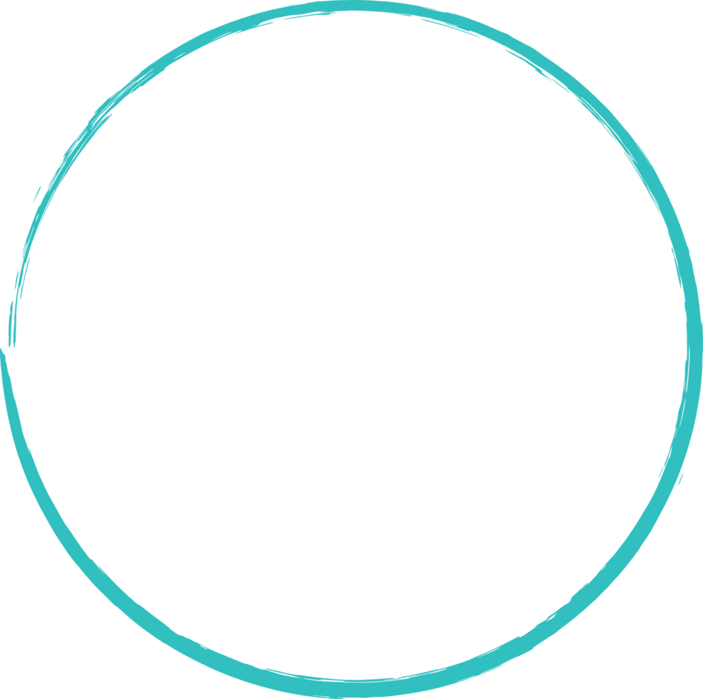 Colored grunge circle brush. Ink frame png