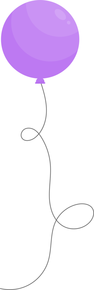 Colored party balloon tied with string png