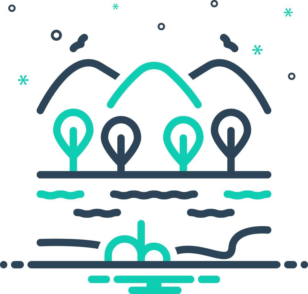 mix icon for lakes vector