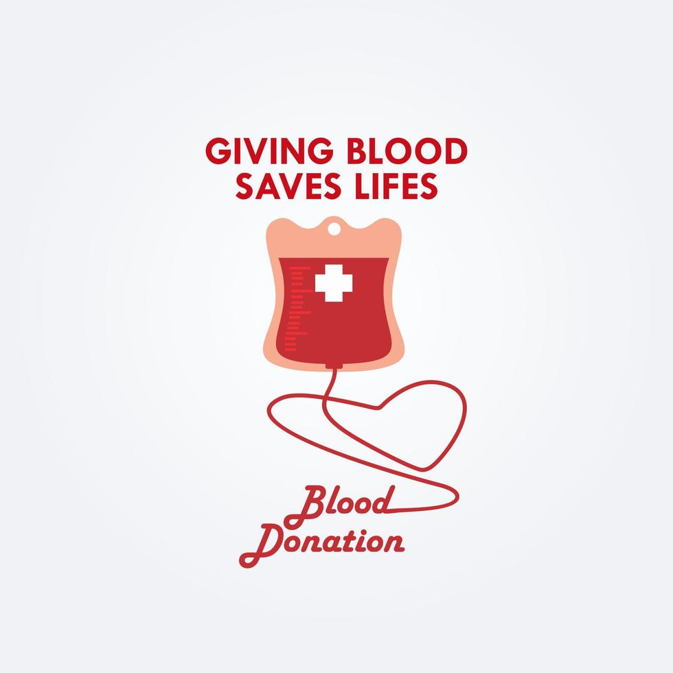 Blood donation to save lives for patients or injured persons. vector