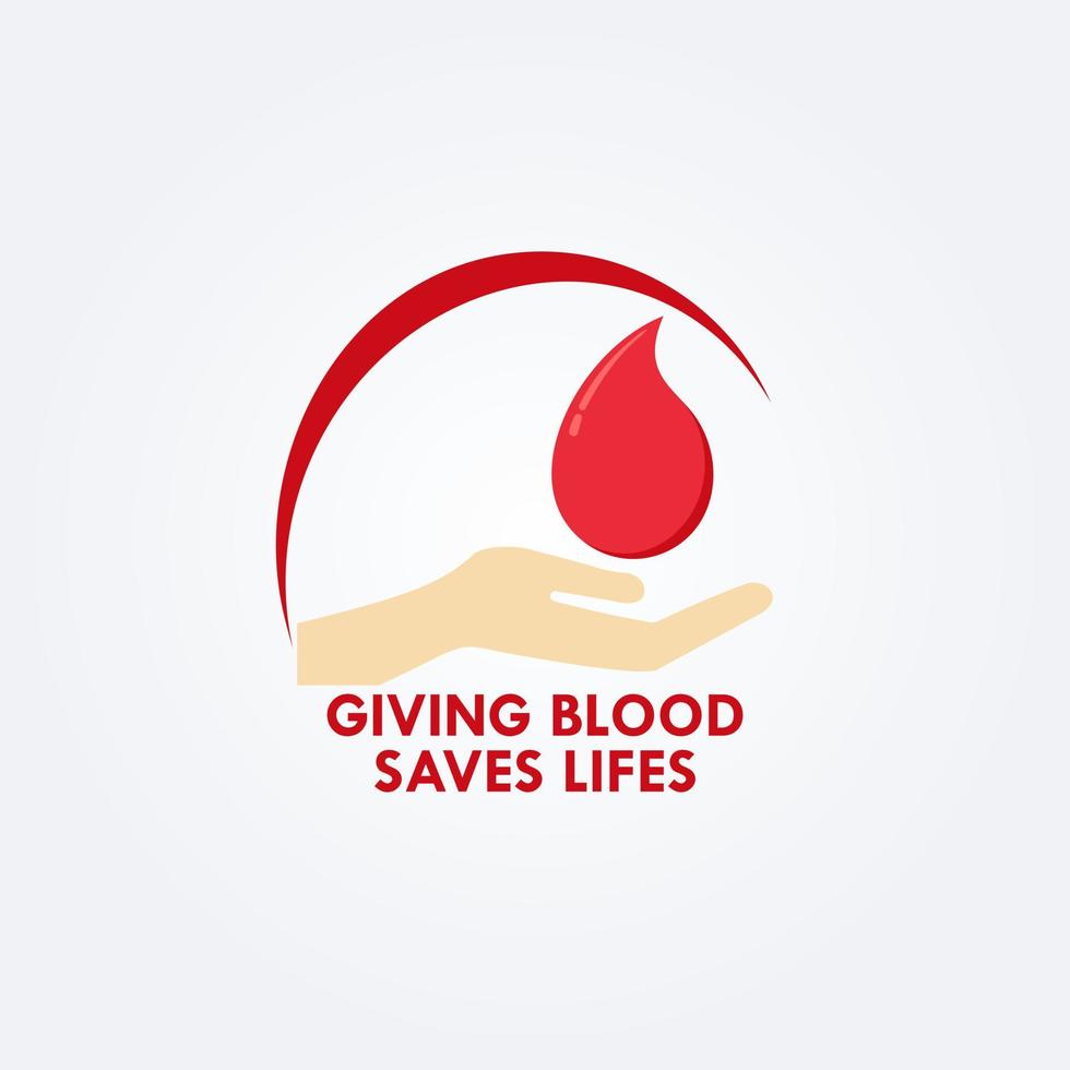 Donate blood bag vector template background illustration.