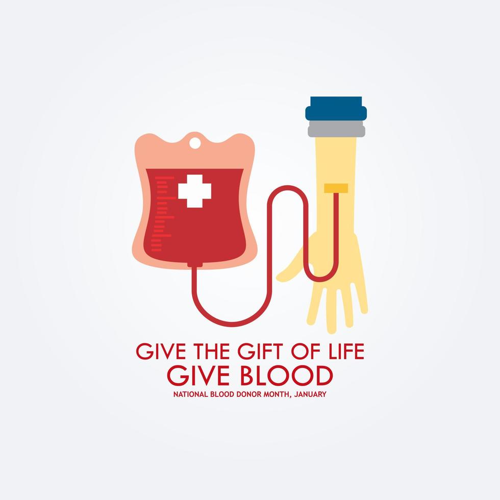 A blood donation bag with tube attached to heart. Vector illustration