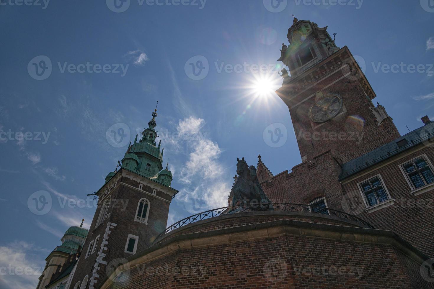 view of the Wawel Royal Castle in Krakow, Poland on a summer holiday day photo