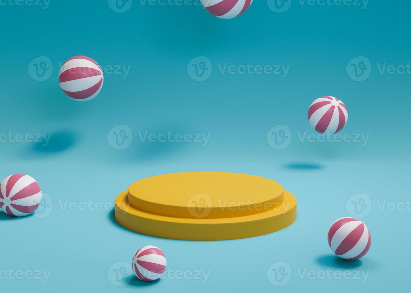 3D rendering scene with podium and abstract background. podium for cosmetic product presentation. photo