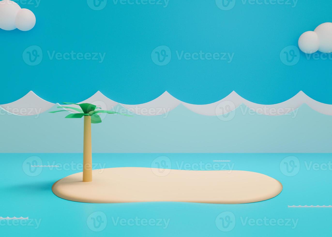 3D rendering scene with podium and abstract background. podium for cosmetic product presentation. photo