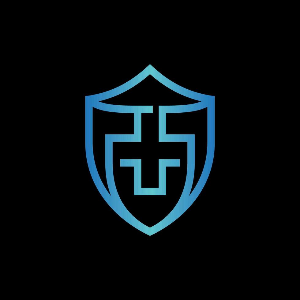 Medical plus shield protection modern logo vector