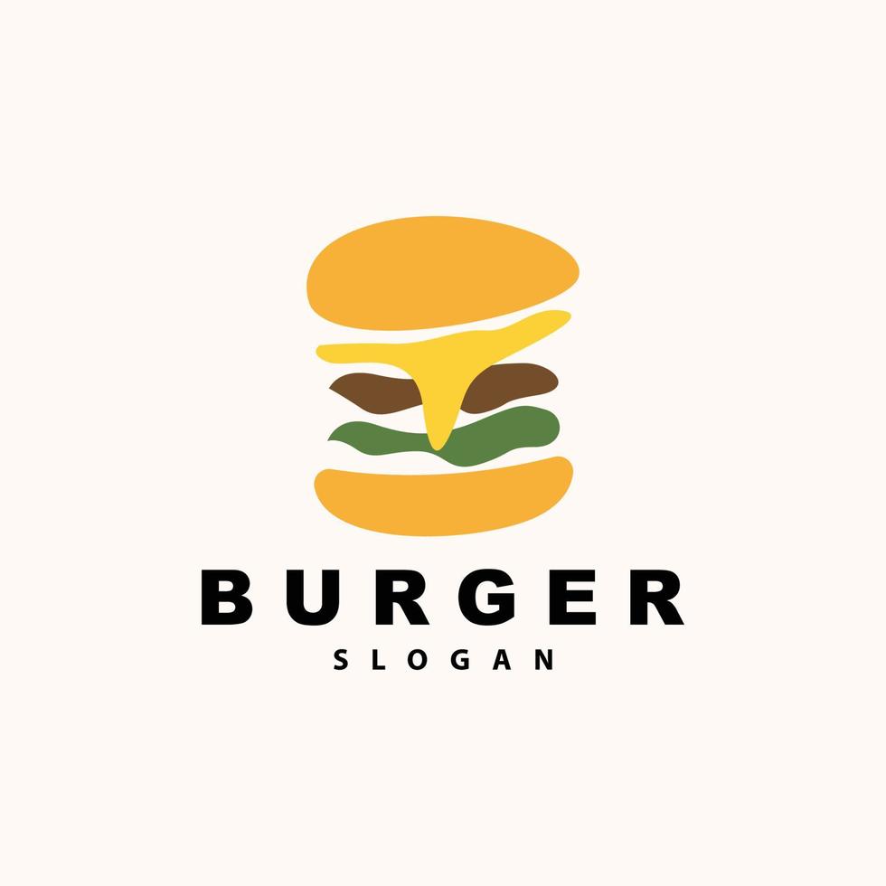 hamburguesa logo, rápido comida diseño, un pan y vegetales vector, rápido comida restaurante marca icono ilustración vector