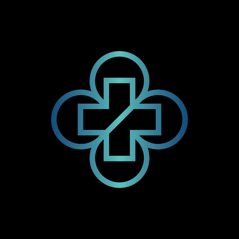 Medical plus infinity line modern logo vector