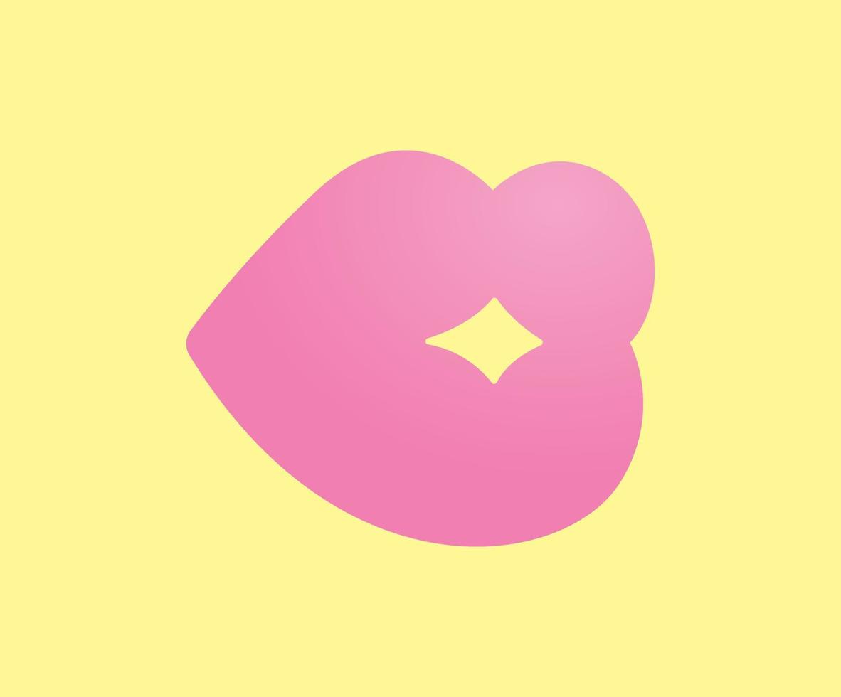 cute lips graphic element vector