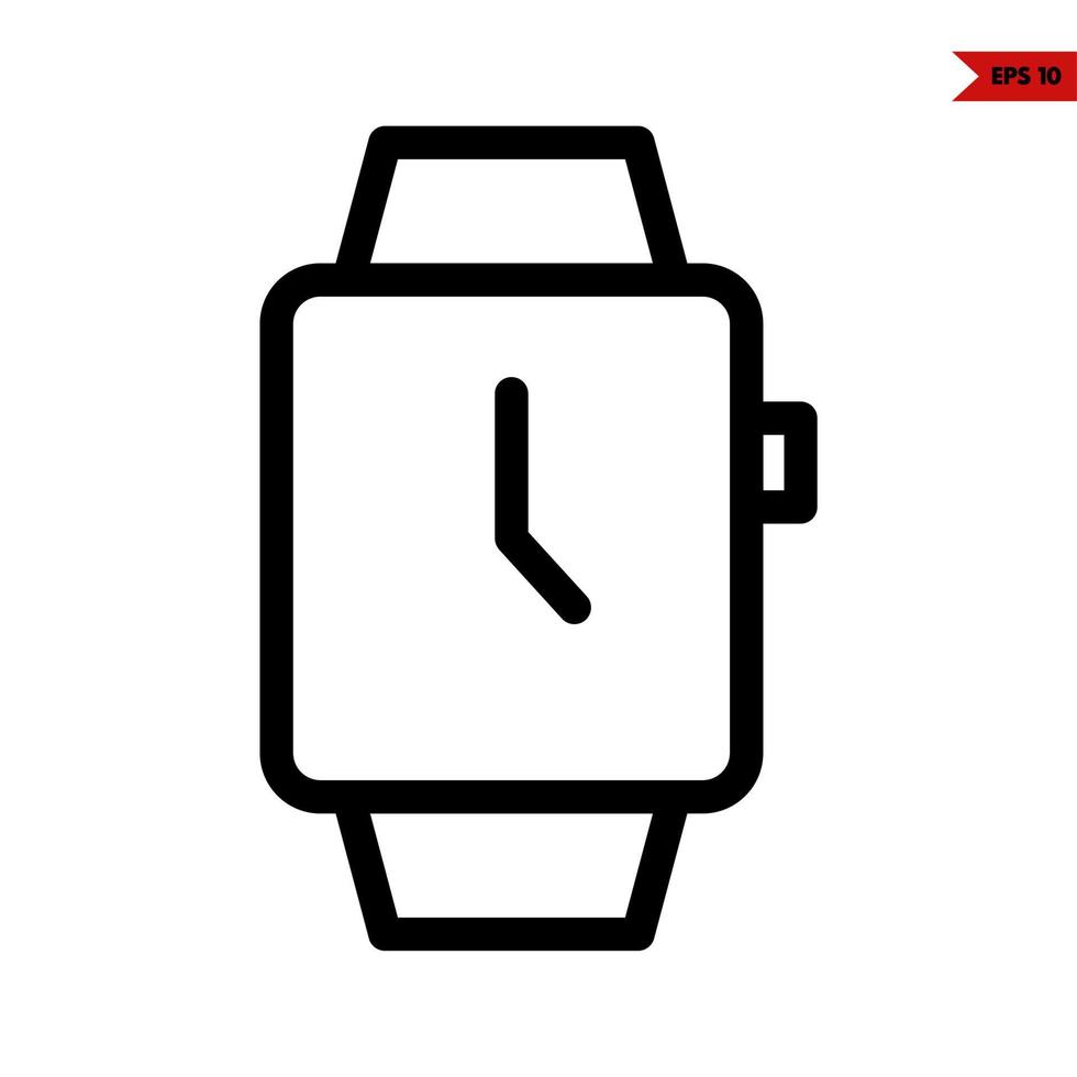 smart watch digital line icon vector