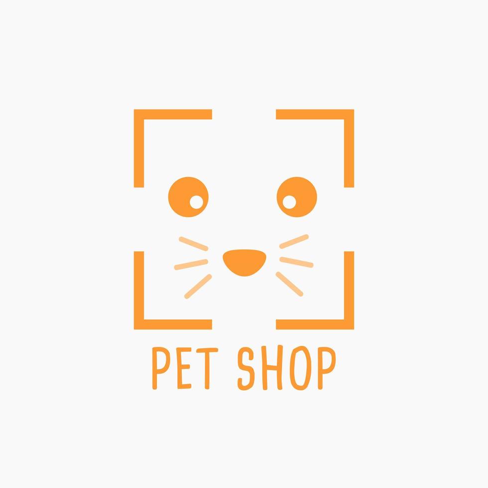 Pet shop logo. Dog and cat icon. Vector logo, emblem, label design elements for pet shop, zoo shop.