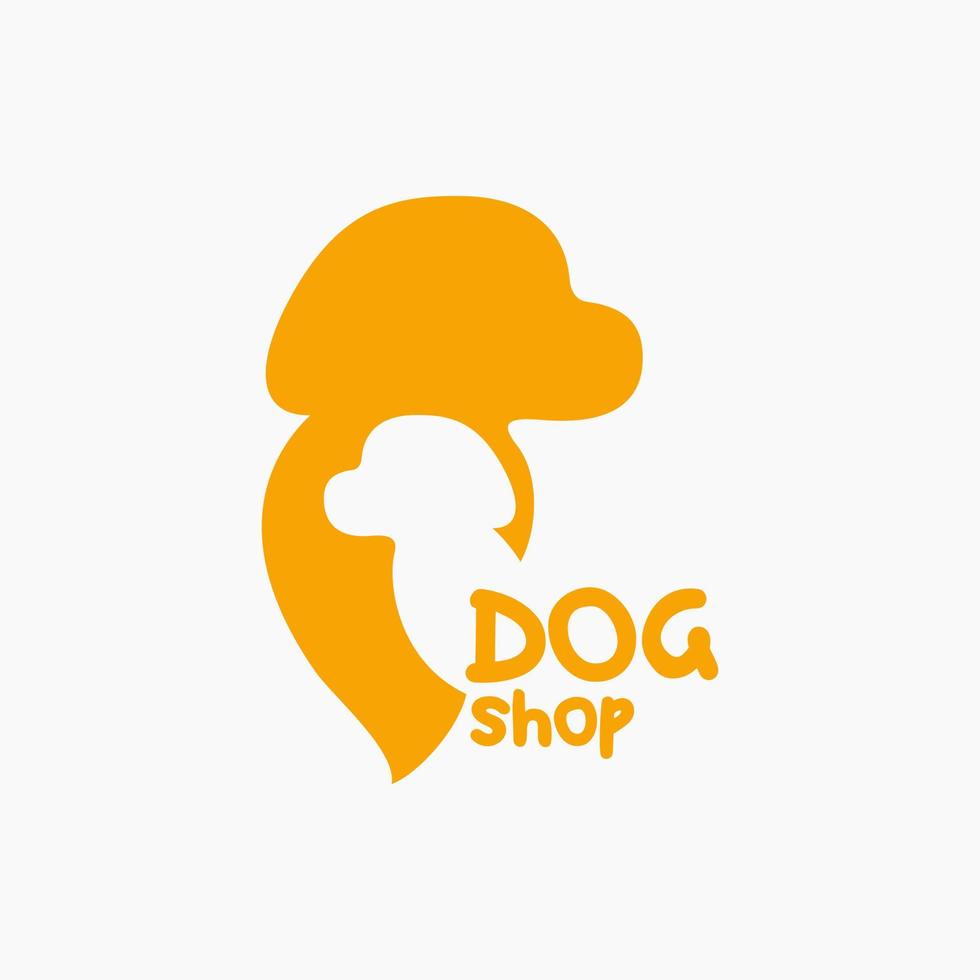 Pet shop logo design template. Store with goods and accessories for animals label. vector