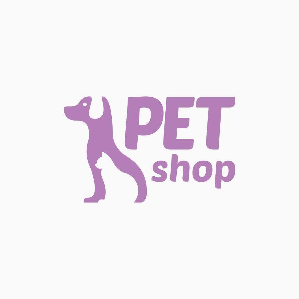 dog cat pet house home love logo vector icon flat design template