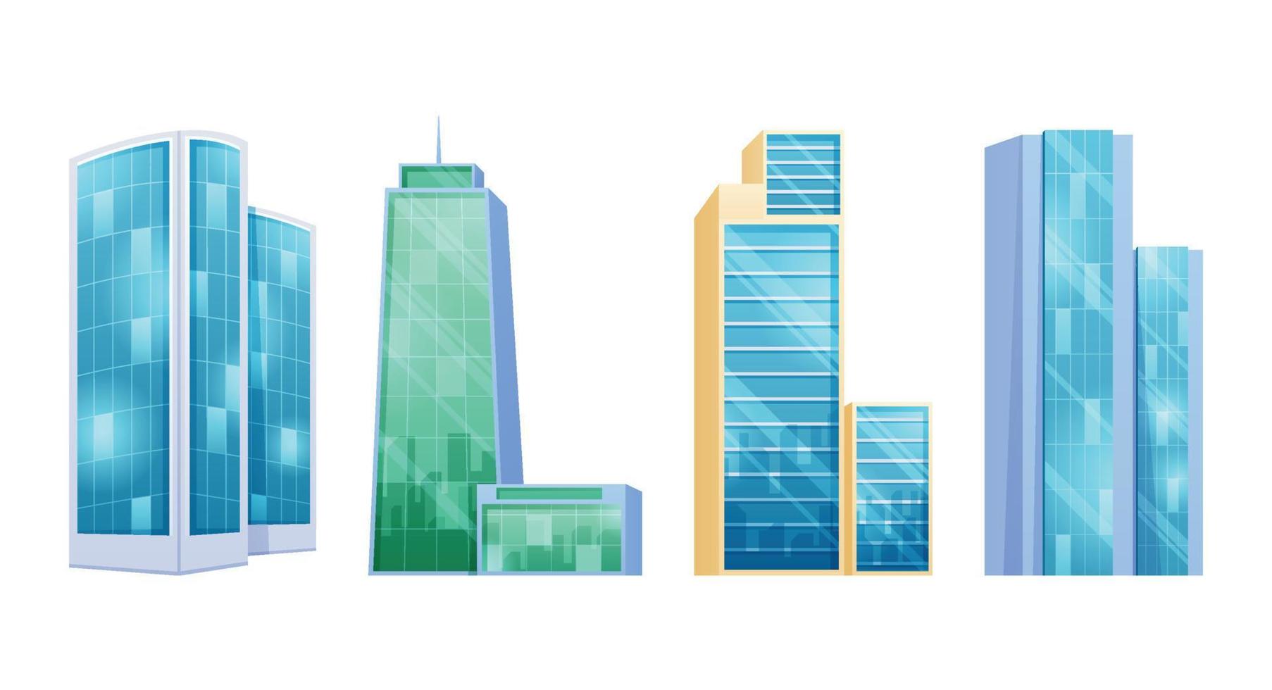 futurista torres y edificios en moderno estilo vector ilustración