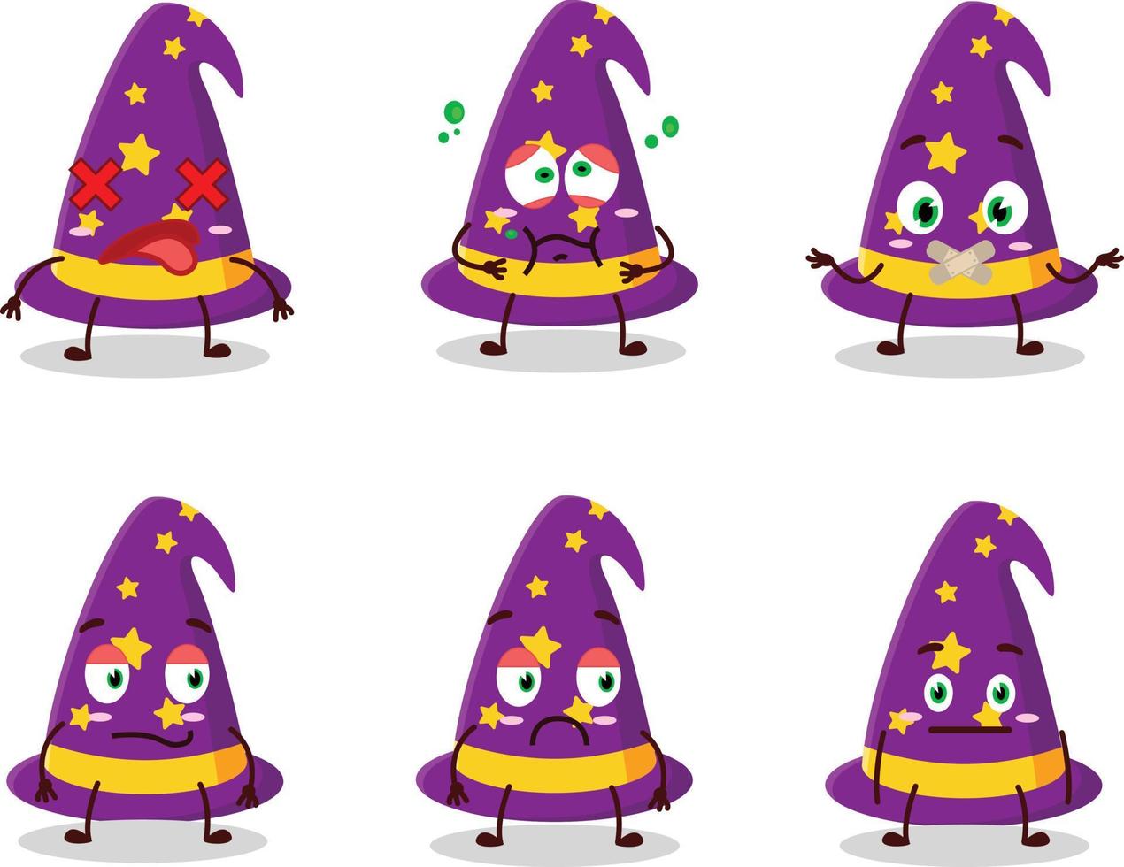 mago sombrero dibujos animados personaje con no expresión vector