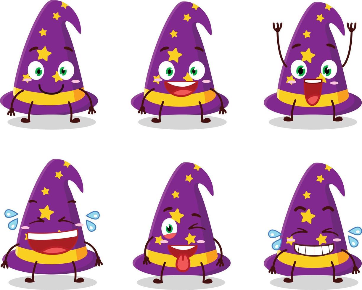 dibujos animados personaje de mago sombrero con sonrisa expresión vector