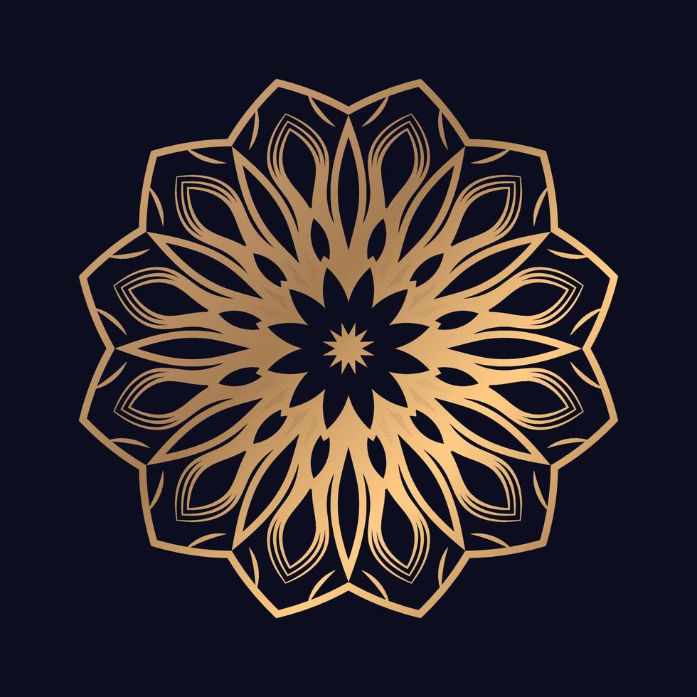Golden mandala design in gold color premium Background vector
