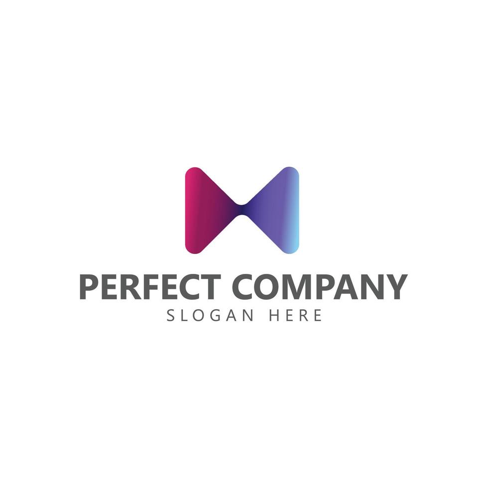 Gradient colored 3d tuxedo shaped vector logo. Logo for brand, business, product, company, apps, and event.
