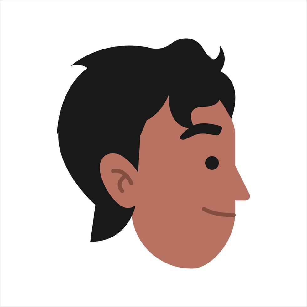 Face Profile Images, Vector illustration in flat style