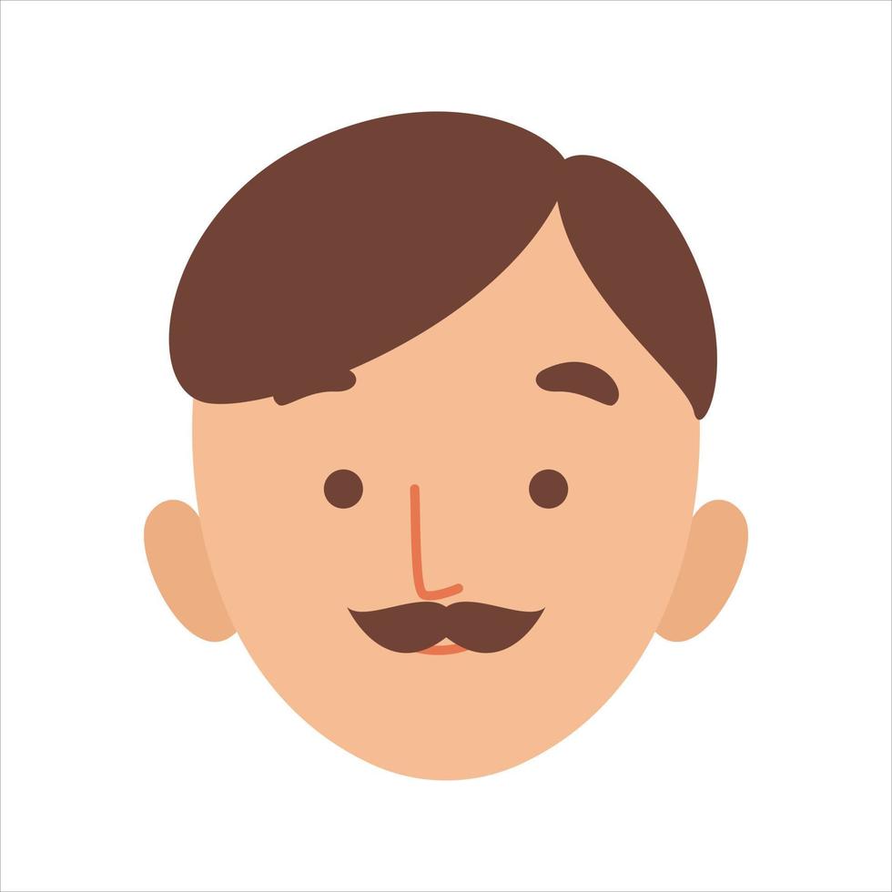 Face Profile Images, Vector illustration in flat style