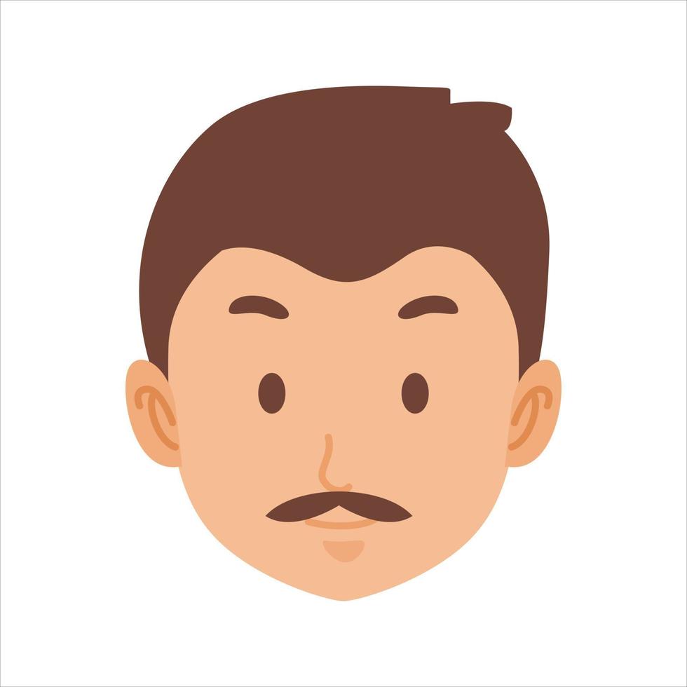 Face Profile Images, Vector illustration in flat style