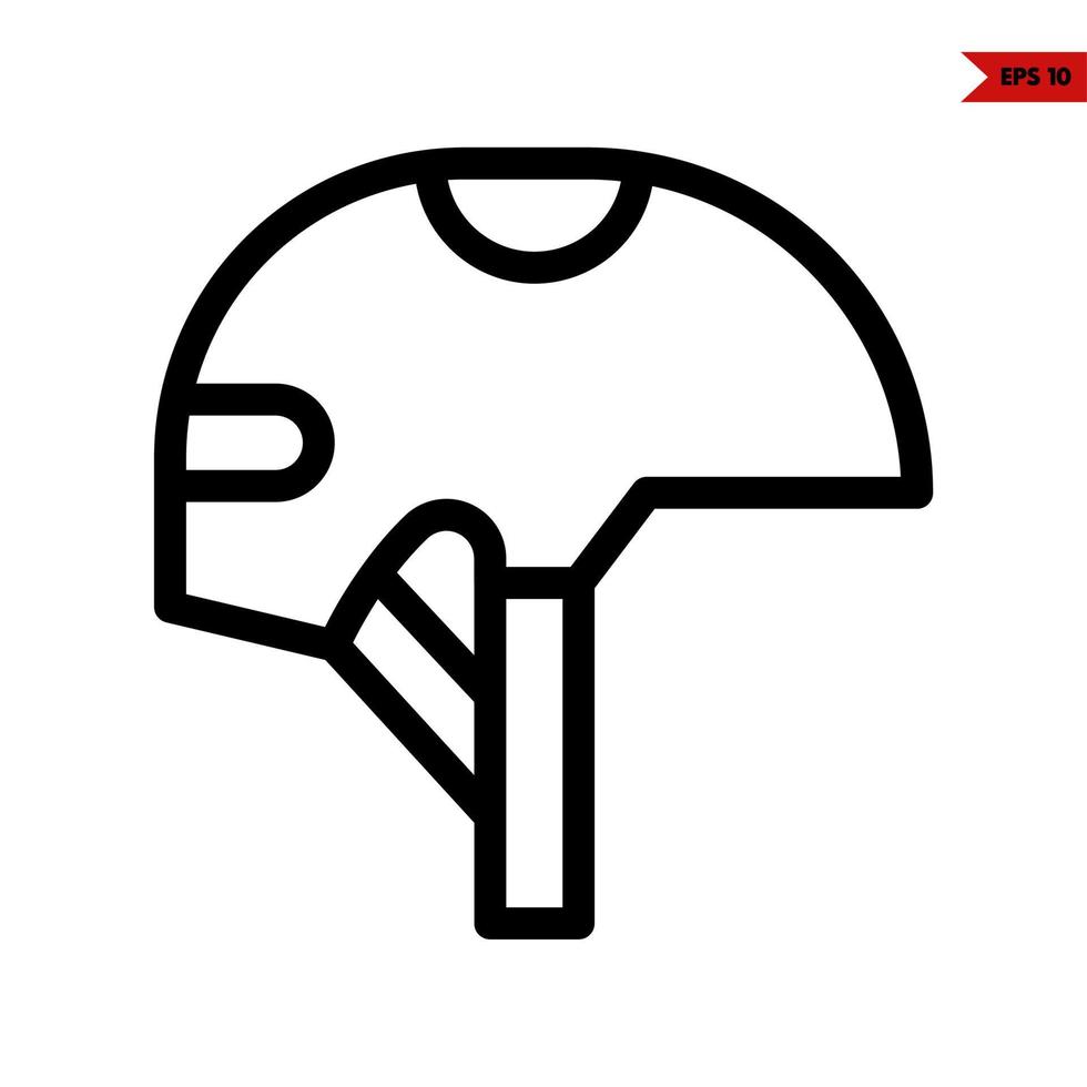 icono de línea de casco vector