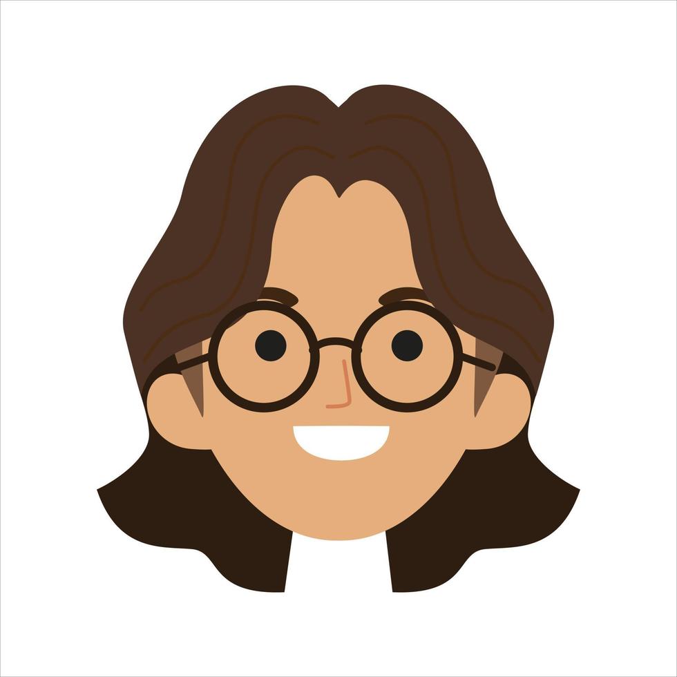 Face Profile Images, Vector illustration in flat style