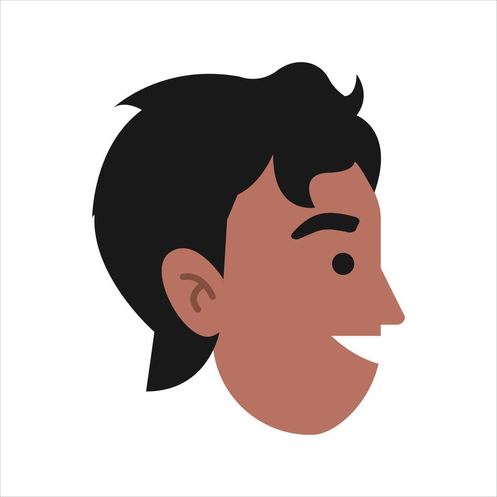 Face Profile Images, Vector illustration in flat style