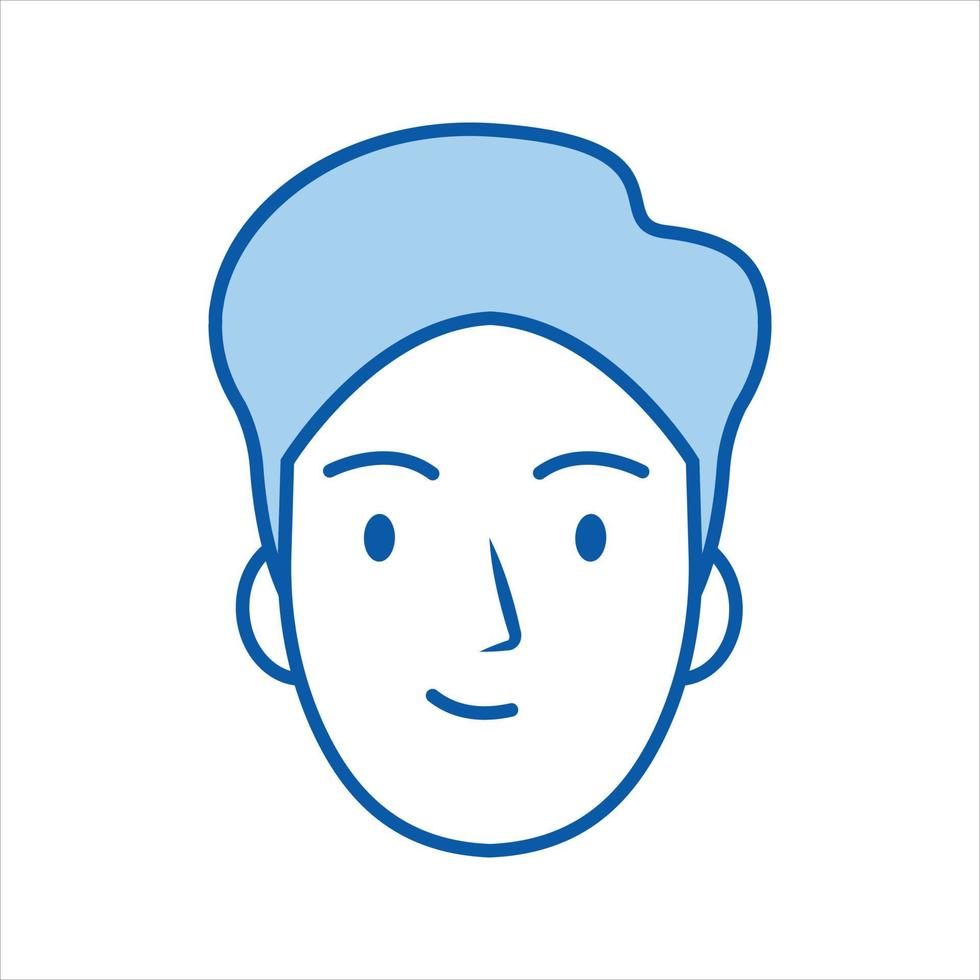 Face Profile Images, Vector illustration in flat style