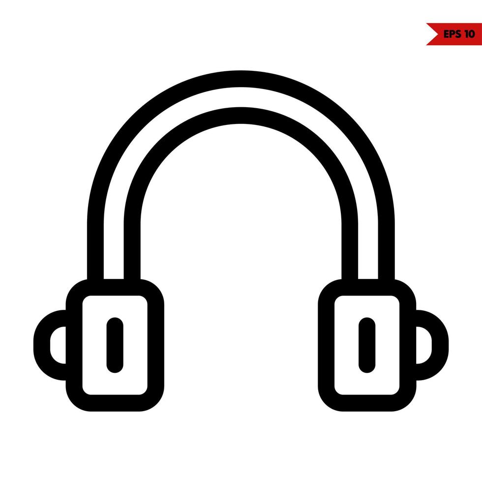 earphone line icon vector