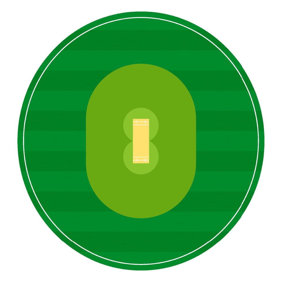 cricket field markings lines with grass, playground top view. Sports ground for active recreation. Vector