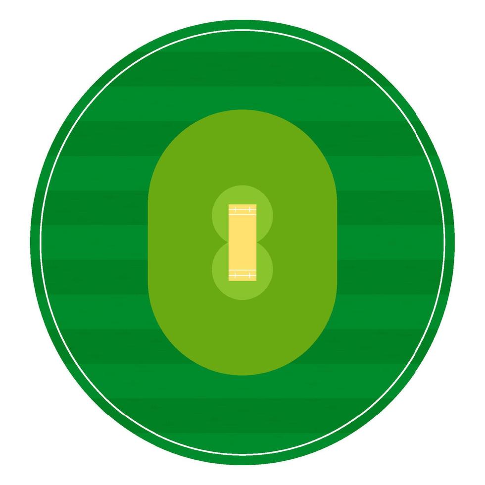 cricket field markings lines with grass, playground top view. Sports ground for active recreation. Vector