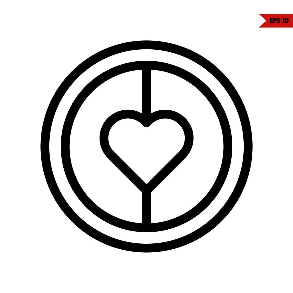 love in button line icon vector