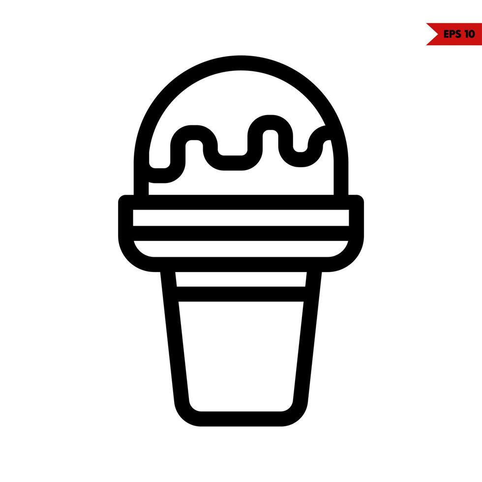 icono de línea de helado vector