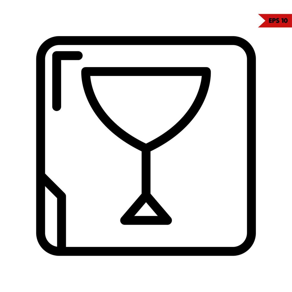 glass drink line icon vector