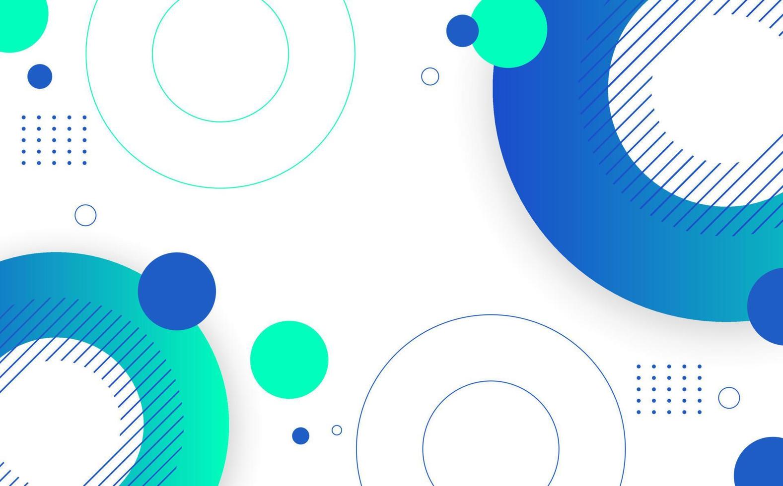 Modern background .geometric style, blue and green gradations, circles, memphis vector