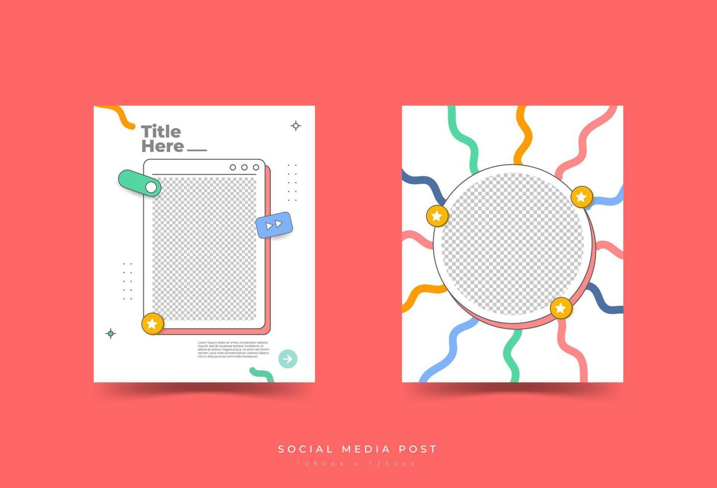 social media post template, transparency, modern style, hand drawn vector