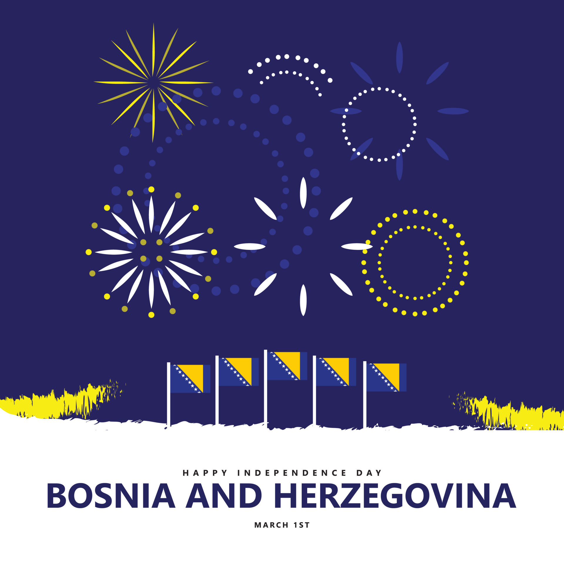 Bosnia and Herzegovina independence day vector illustration with its