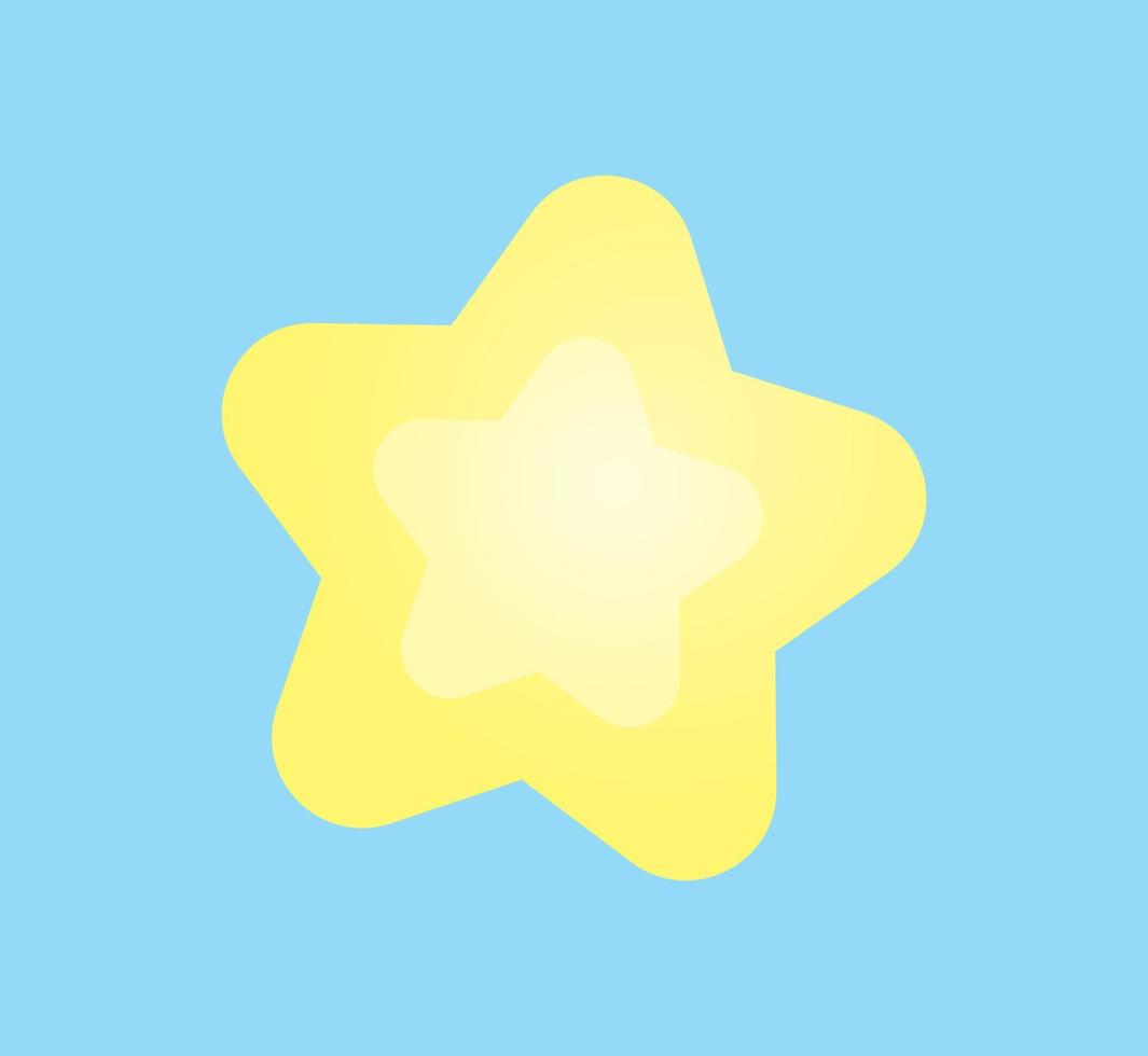 cute kawaii pastel star graphic element vector