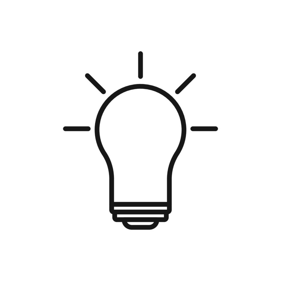 Editable Icon of Light Bulb, Vector illustration isolated on white background. using for Presentation, website or mobile app