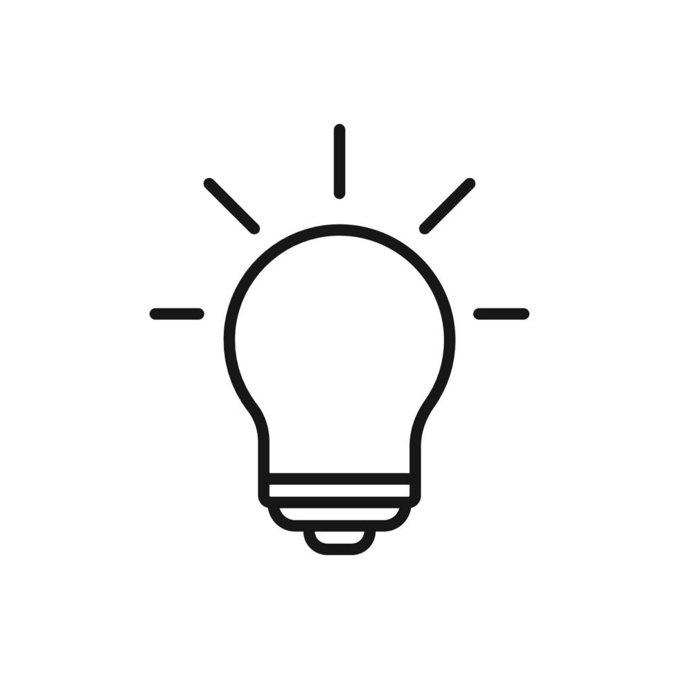 Editable Icon of Light Bulb, Vector illustration isolated on white background. using for Presentation, website or mobile app