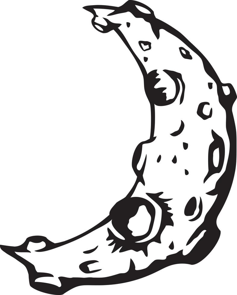 Crescent Moon Black White vector