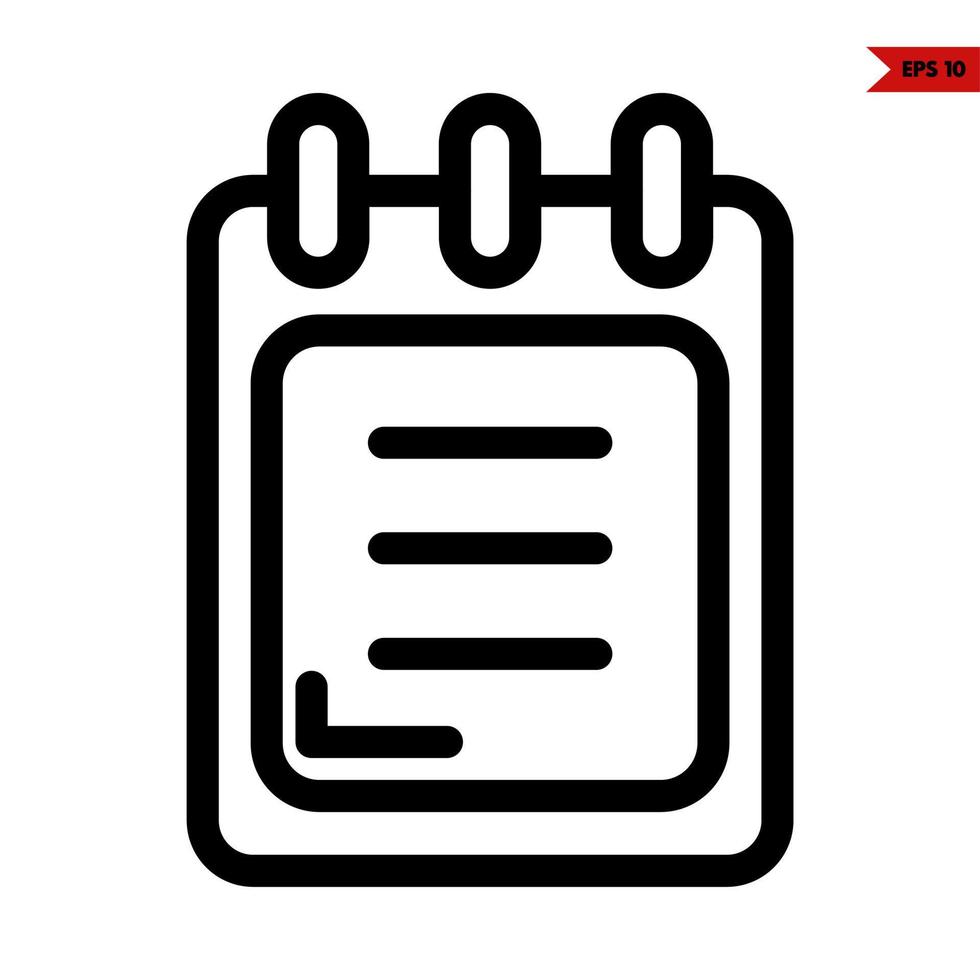 notes paper line icon vector