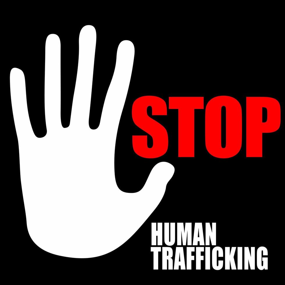 stop human trafficking logo template vector